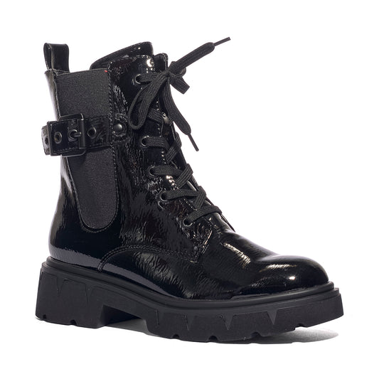 MARCO TOZZI 2-25249-45 BLACK PATENT Anfibi Donna 