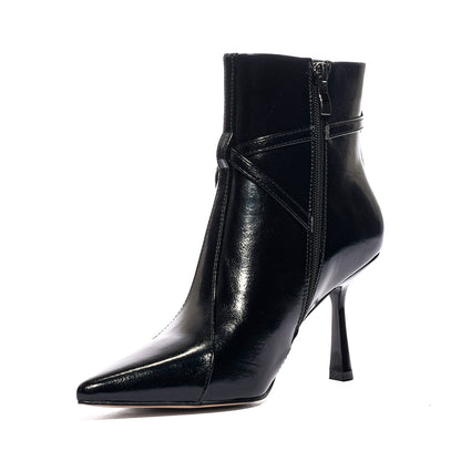 QUEEN HELENA K5035 BLACK PATENT Stivaletti Donna 