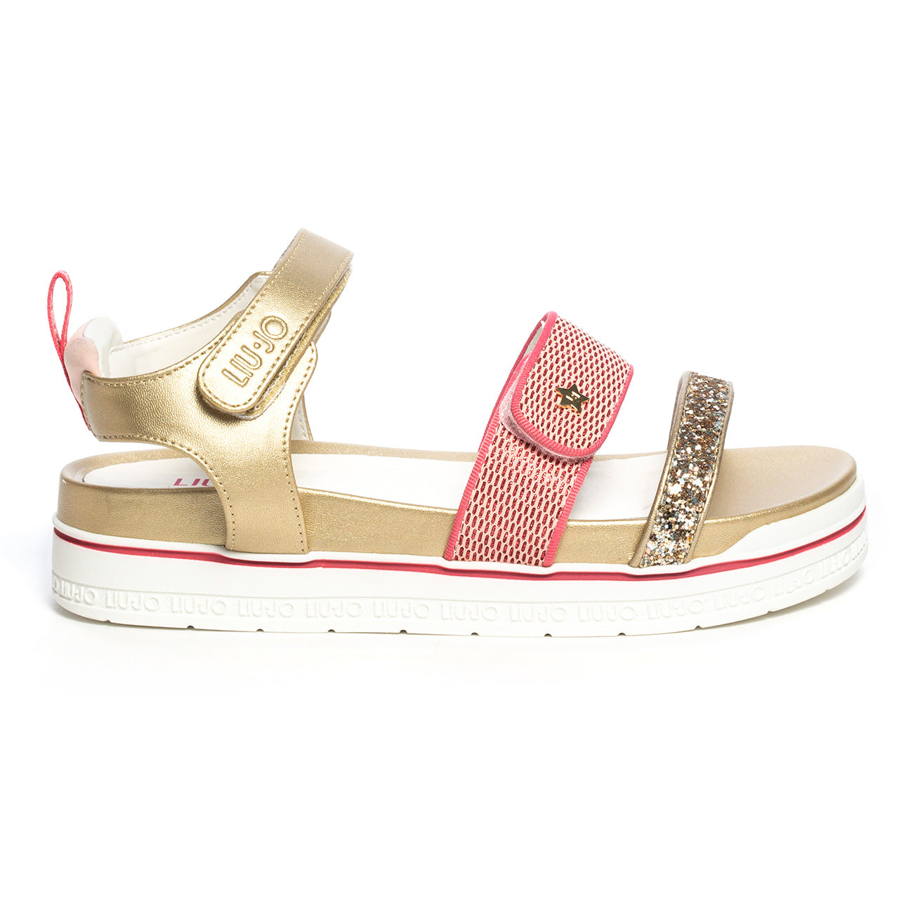 Sandalo Liu Jo Girl Chantal 14 Platino/Fucsia Con Glitter