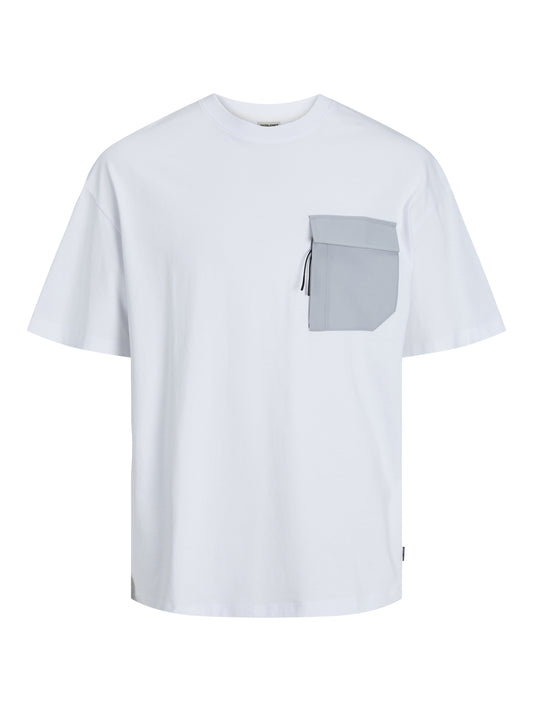 T-Shirt Jack E Jones Jcoarch Pocket Tee Ss Crew Neck Bianca