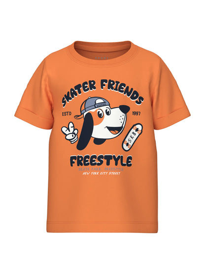 T-Shirt Name It Nmmvux Ss Top Arancione