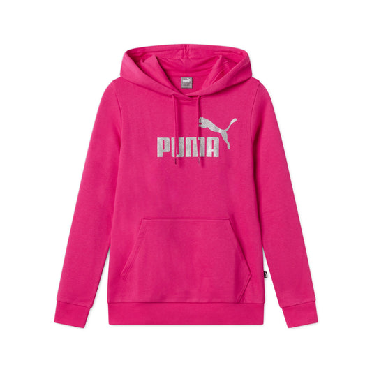T-Shirt Puma Glitter Logo Hoodie TR Rosa