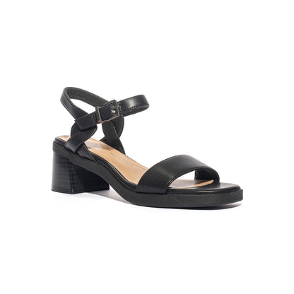 CLARKS 181658 BLACK LEATHER Sandali Donna 