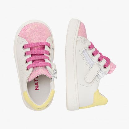 NATURINO 0012017508-07-1N26 WHITE PINK YELLOW Sneakers Bambina 