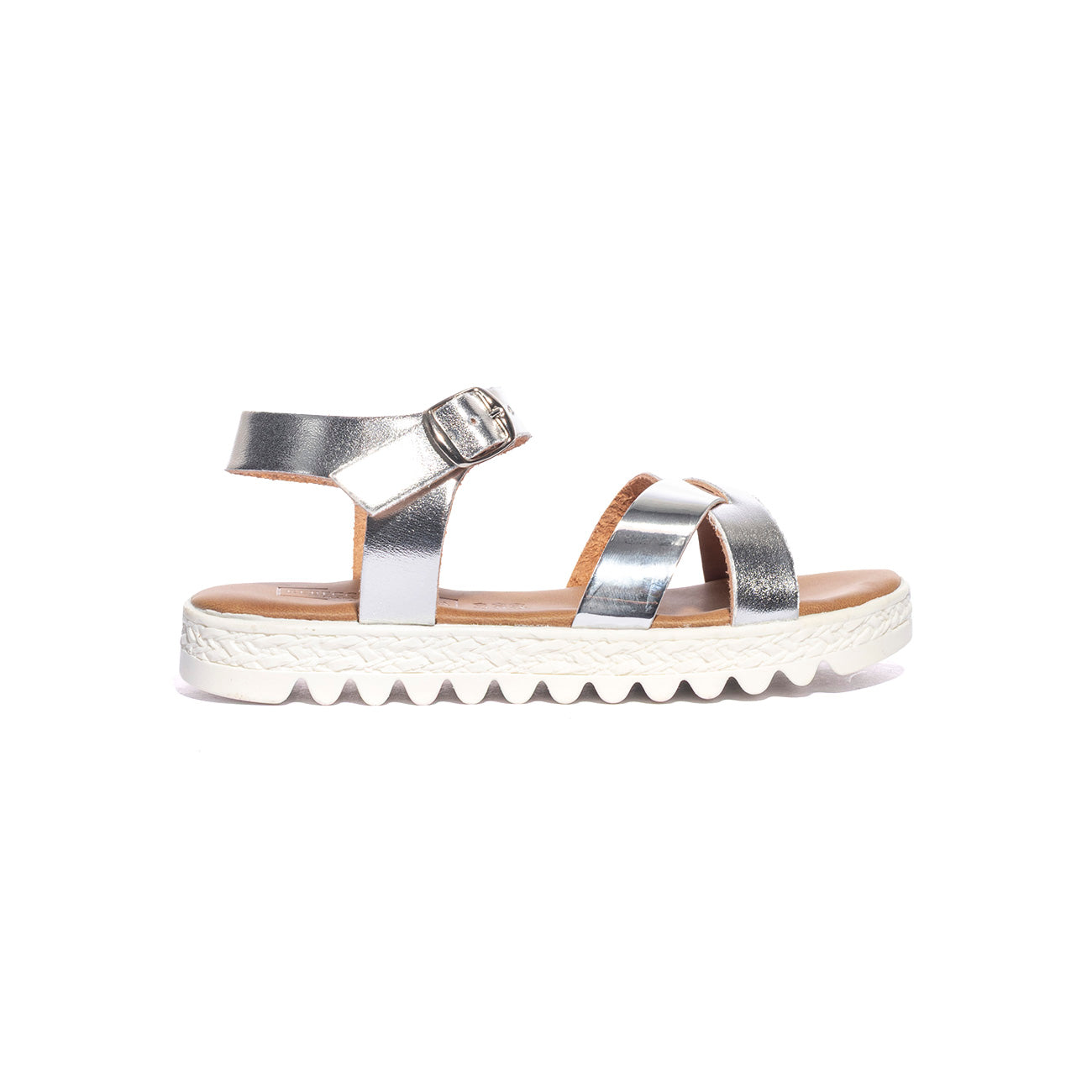 REBECCA FRANCY BIANCO ARGENTO Sandali Bambina 