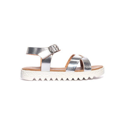 REBECCA FRANCY BIANCO ARGENTO Sandali Bambina 