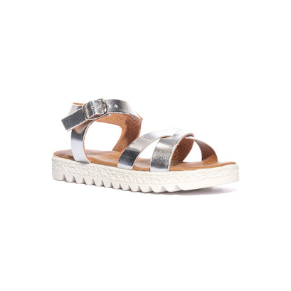 REBECCA FRANCY BIANCO ARGENTO Sandali Bambina 