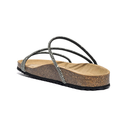 GEOX D55Y3C 000SD BLACK SILVER  C0039 Sandali Donna 