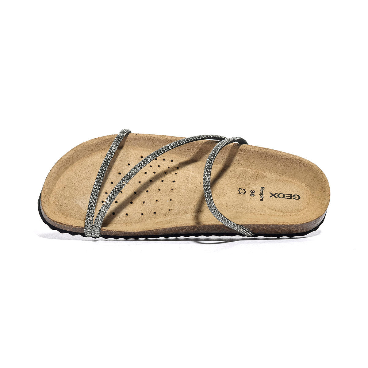 GEOX D55Y3C 000SD BLACK SILVER  C0039 Sandali Donna 