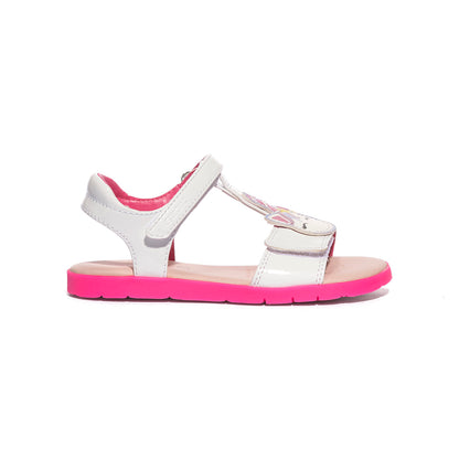 GEOX J65P1C 000HH WHITE FLUOFUCHSIA   C1441 Sandali Bambina 