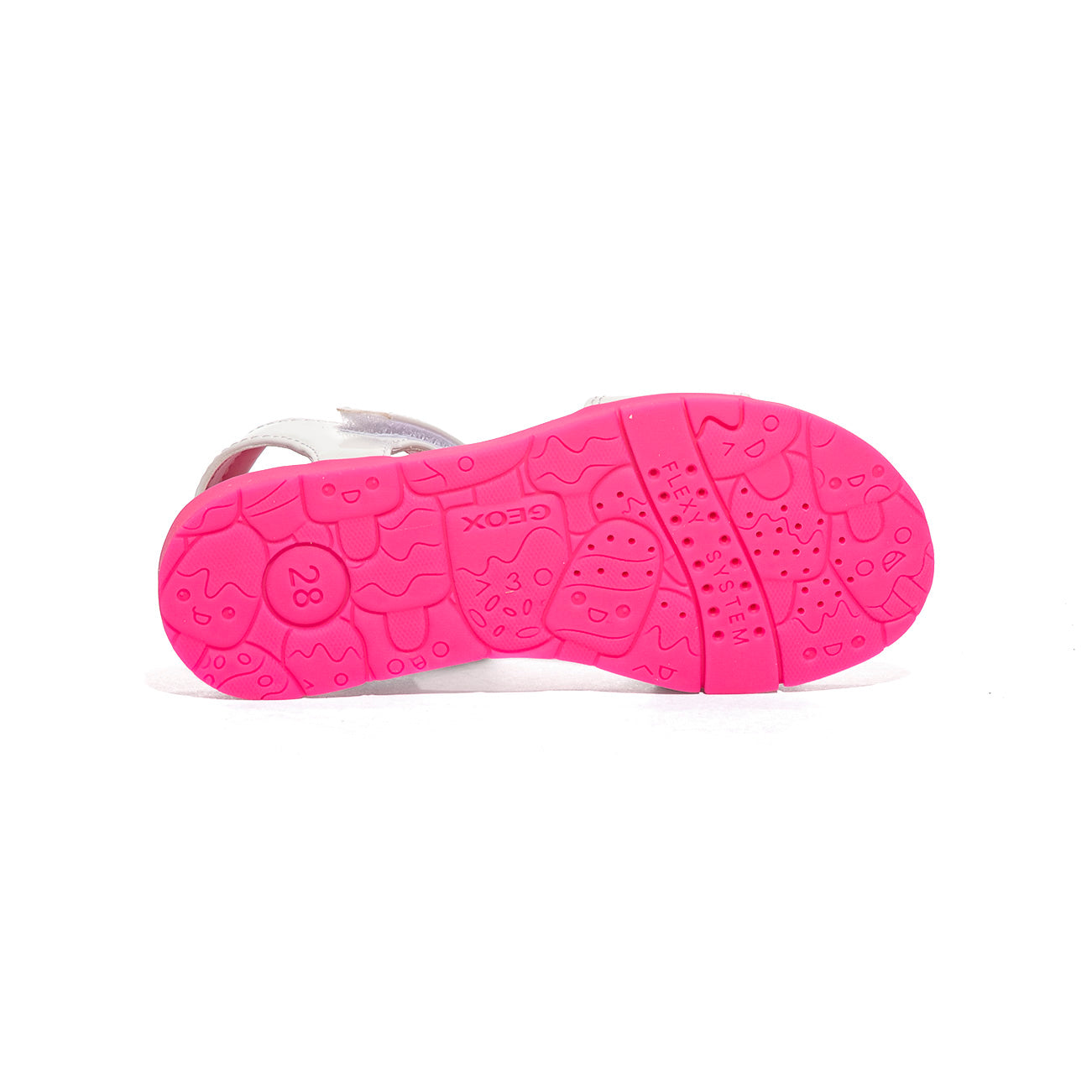 GEOX J65P1C 000HH WHITE FLUOFUCHSIA   C1441 Sandali Bambina 