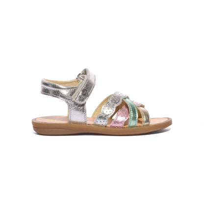 NATURINO 0010503293.02.1Q58 SILVER MULTI Sandali Bambina 