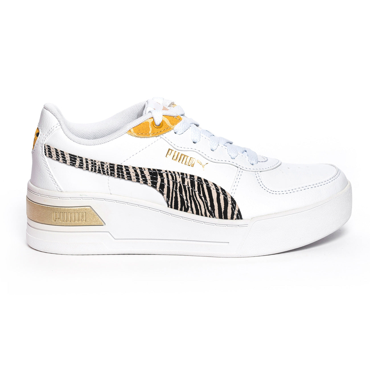 PUMA 383868-01WHITE BLACK SAFFRON