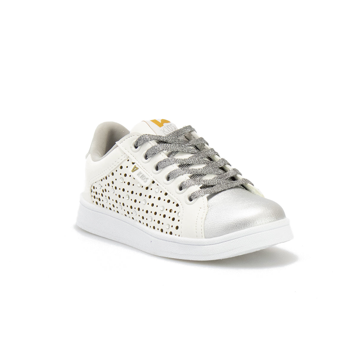 Sneakers Valleverde Bambina Bianca e Argento