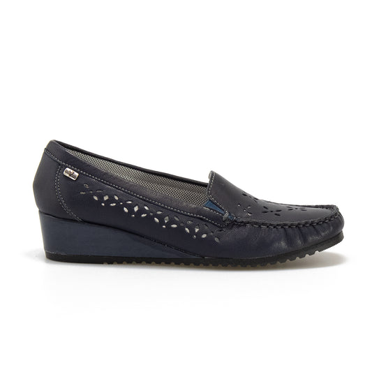 Mocassino Slip On Valleverde 16015 in Pelle Blu Oceano