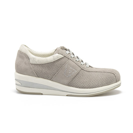 Sneakers Valleverde 17143 in Camoscio Microforato Grigio