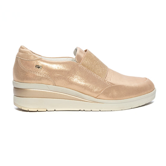 Slipon Valleverde Zeppa in Pelle Oro