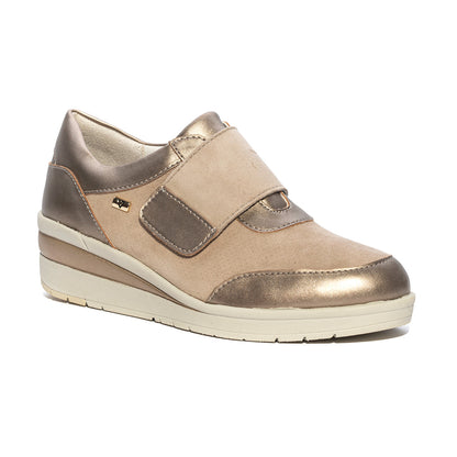 Sneakers Valleverde V20370 Camoscio Beige E Platino