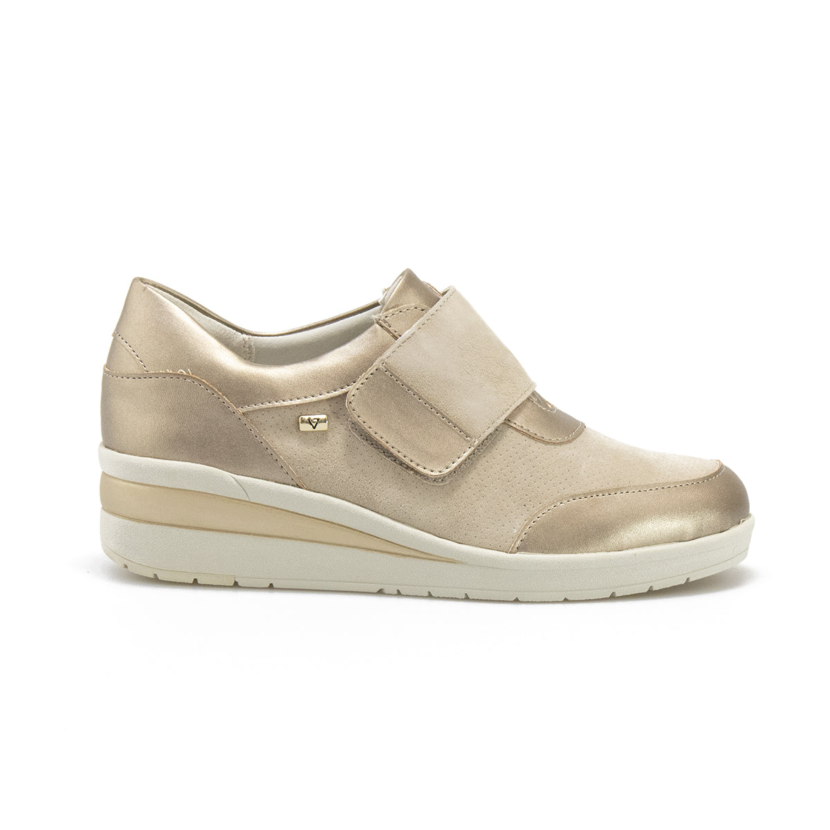 Sneakers Valleverde V20370 Camoscio Beige E Platino