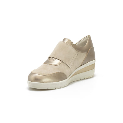 Sneakers Valleverde V20370 Camoscio Beige E Platino