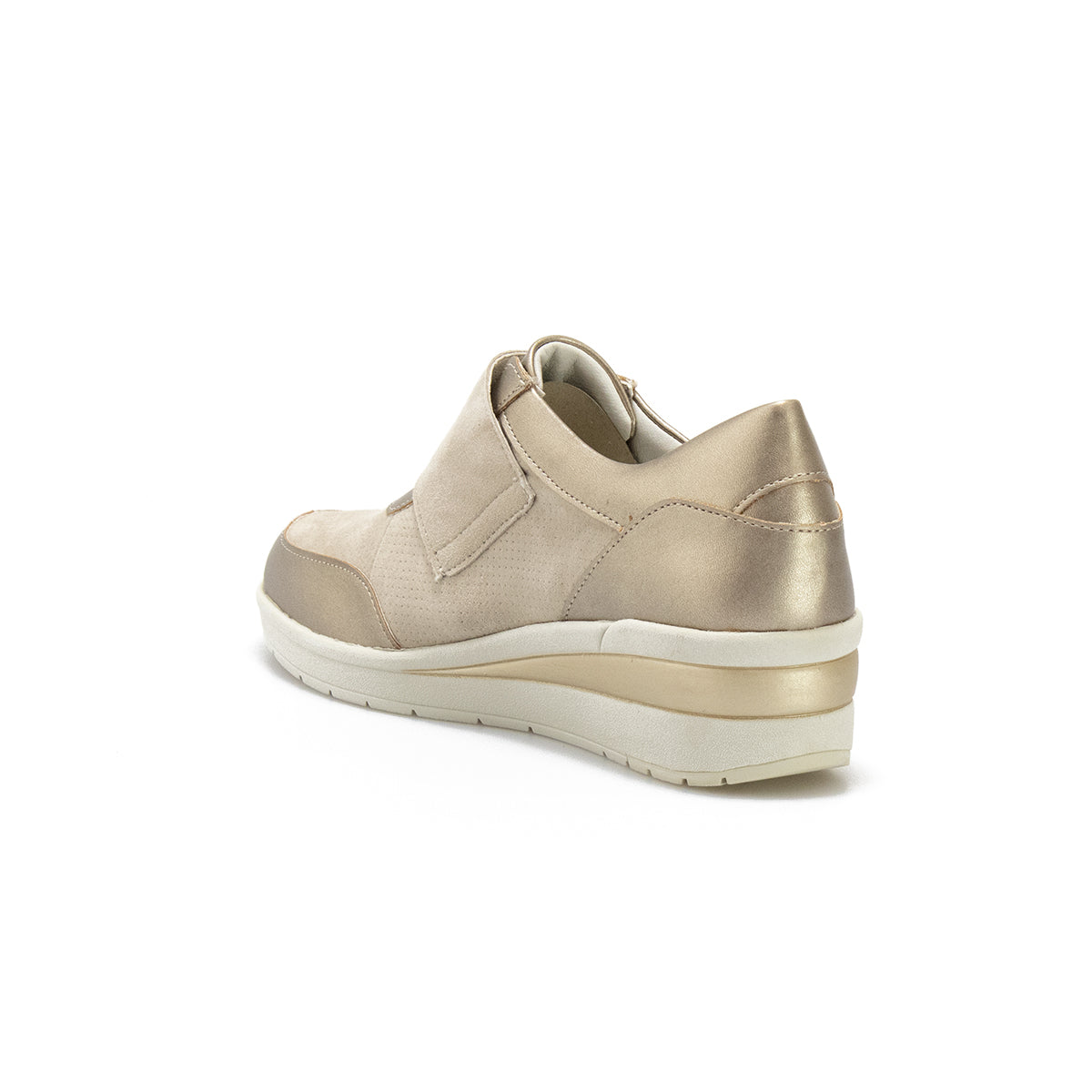 Sneakers Valleverde V20370 Camoscio Beige E Platino