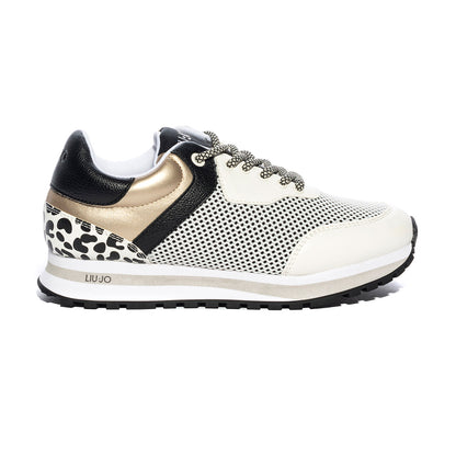 LIUJO 4A3723EX030S3036 MESH BLACK WHITE GOLD Sneakers Donna 