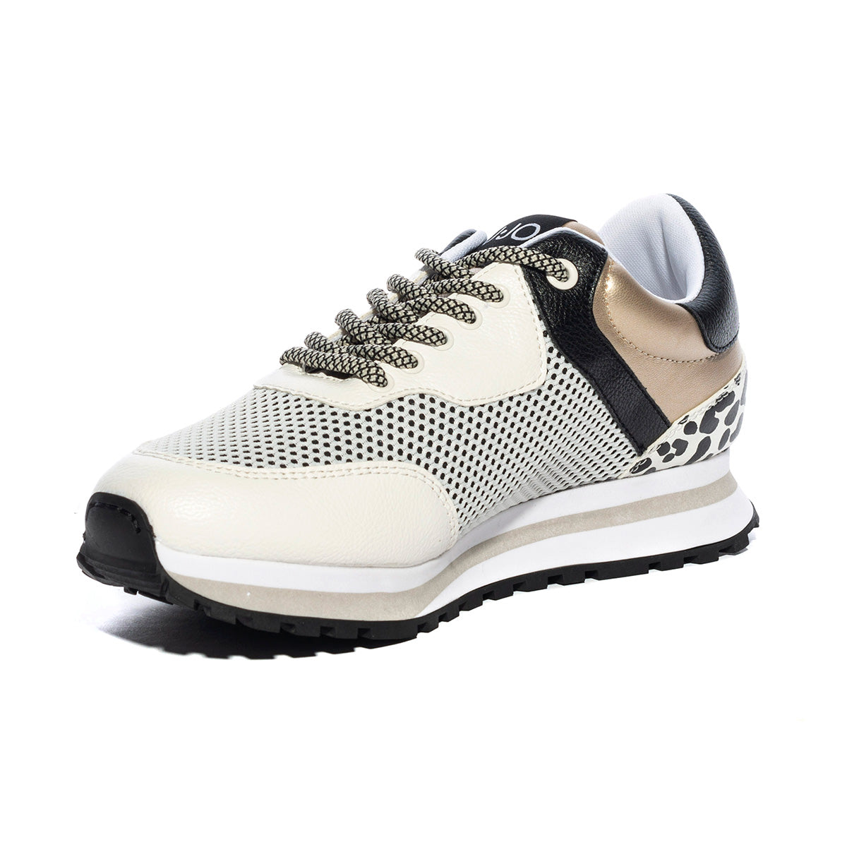 LIUJO 4A3723EX030S3036 MESH BLACK WHITE GOLD Sneakers Donna 