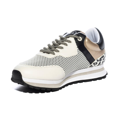 LIUJO 4A3723EX030S3036 MESH BLACK WHITE GOLD Sneakers Donna 