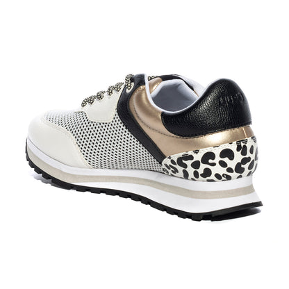 LIUJO 4A3723EX030S3036 MESH BLACK WHITE GOLD Sneakers Donna 