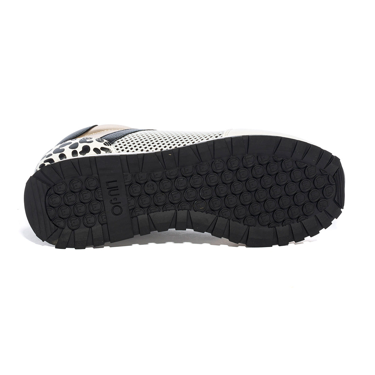 LIUJO 4A3723EX030S3036 MESH BLACK WHITE GOLD Sneakers Donna 
