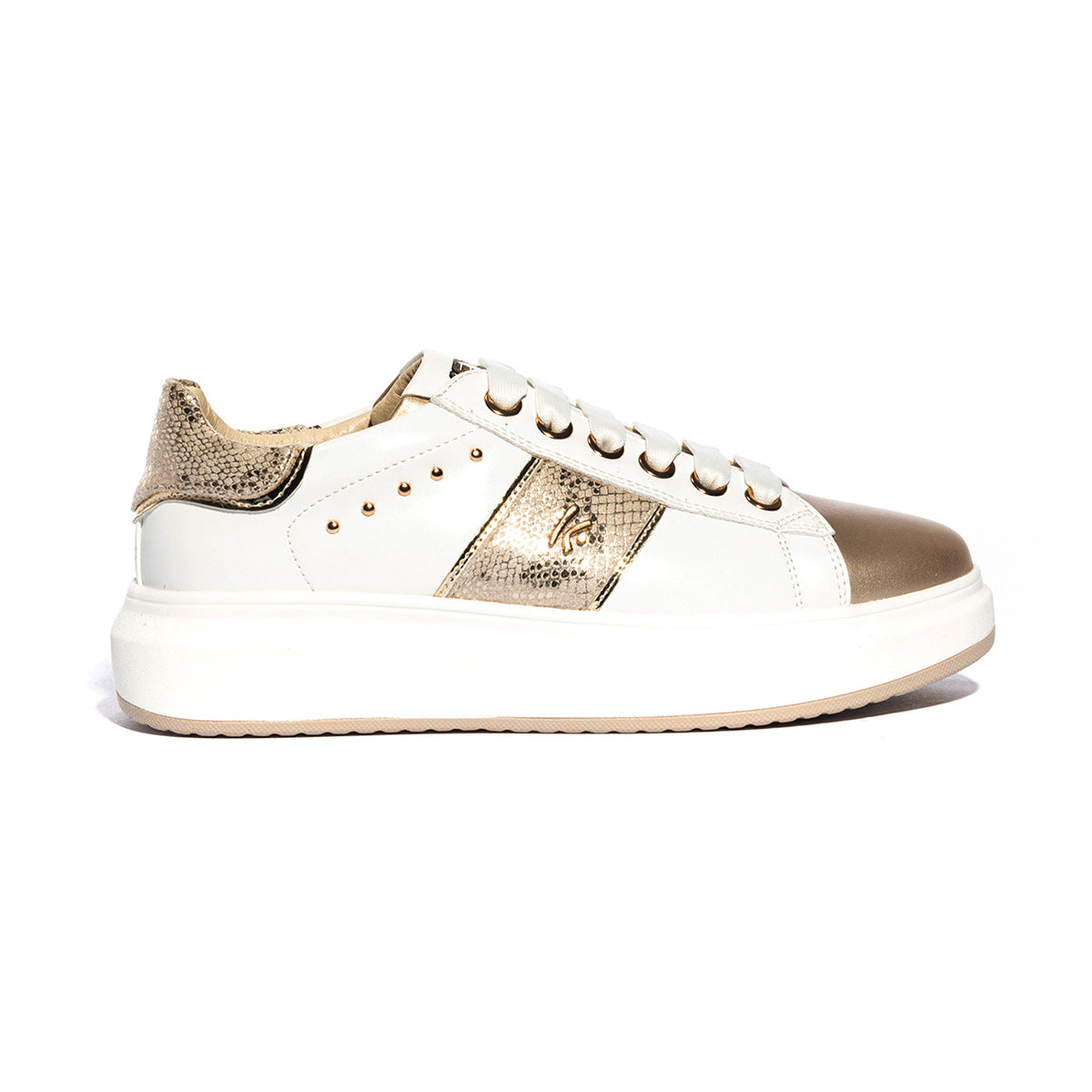 KEYS K7606 WHITE GOLD Sneakers Donna 