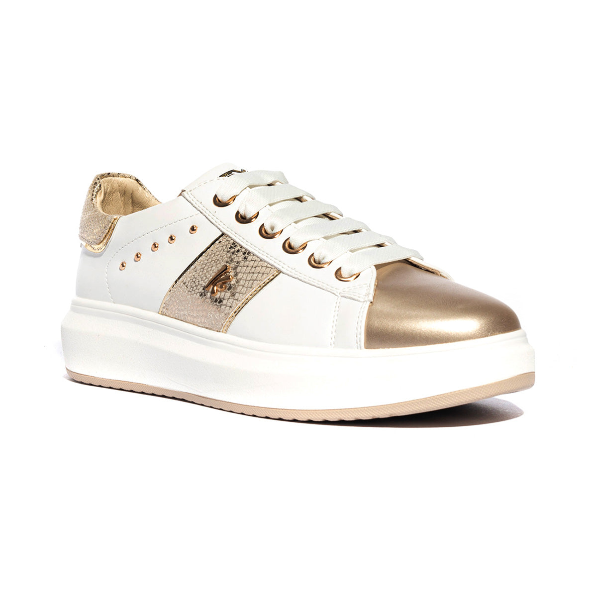 KEYS K7606 WHITE GOLD Sneakers Donna 