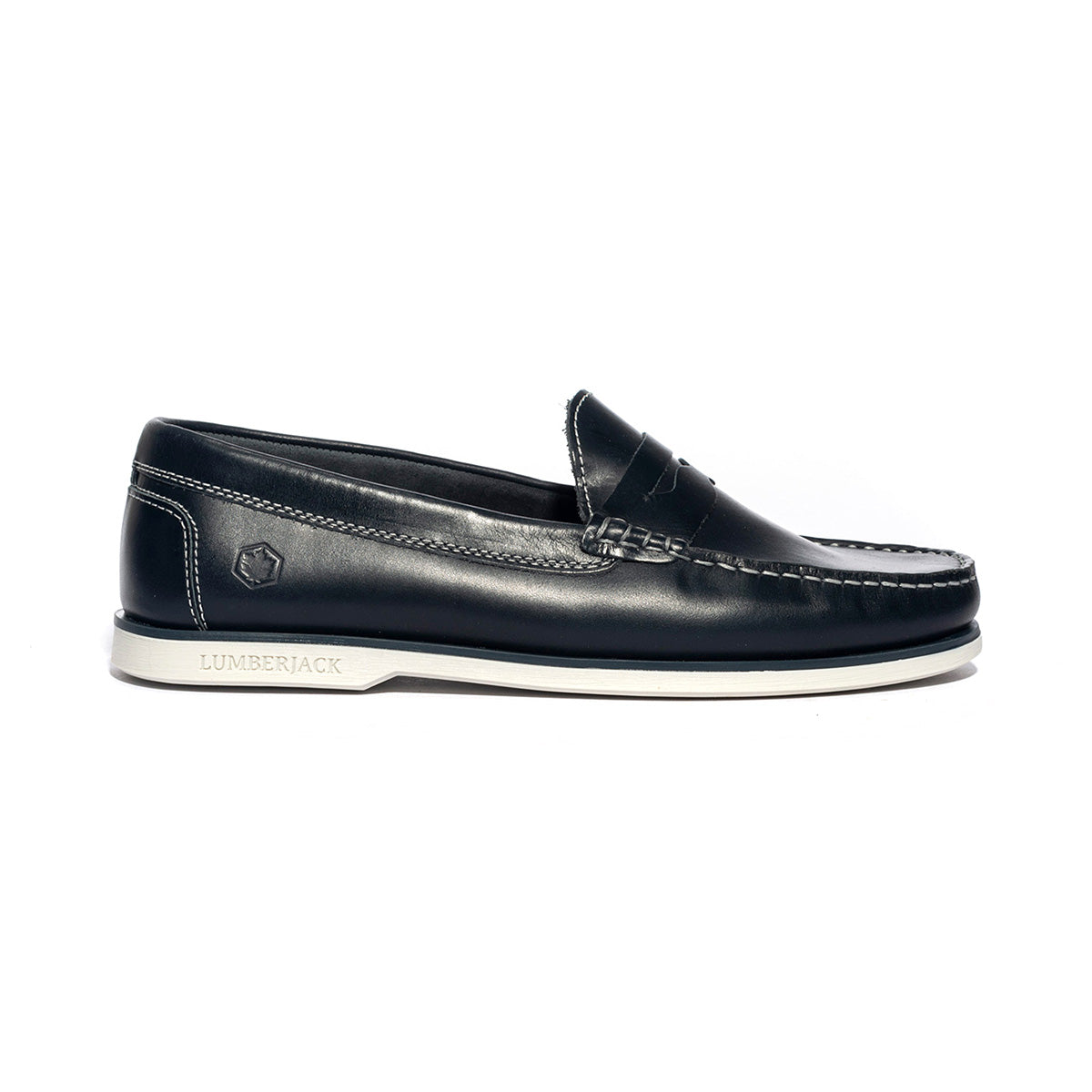 LUMBERJACK SM07802-005 NAVY BLUE WHITE M0159 Mocassini Uomo 