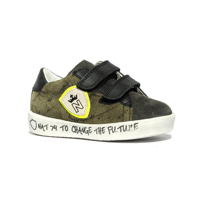 NATURINO KOREY ANTHRACITE GREEN BOTTLE ANTHRACITE GREEN Sneakers Bambino 