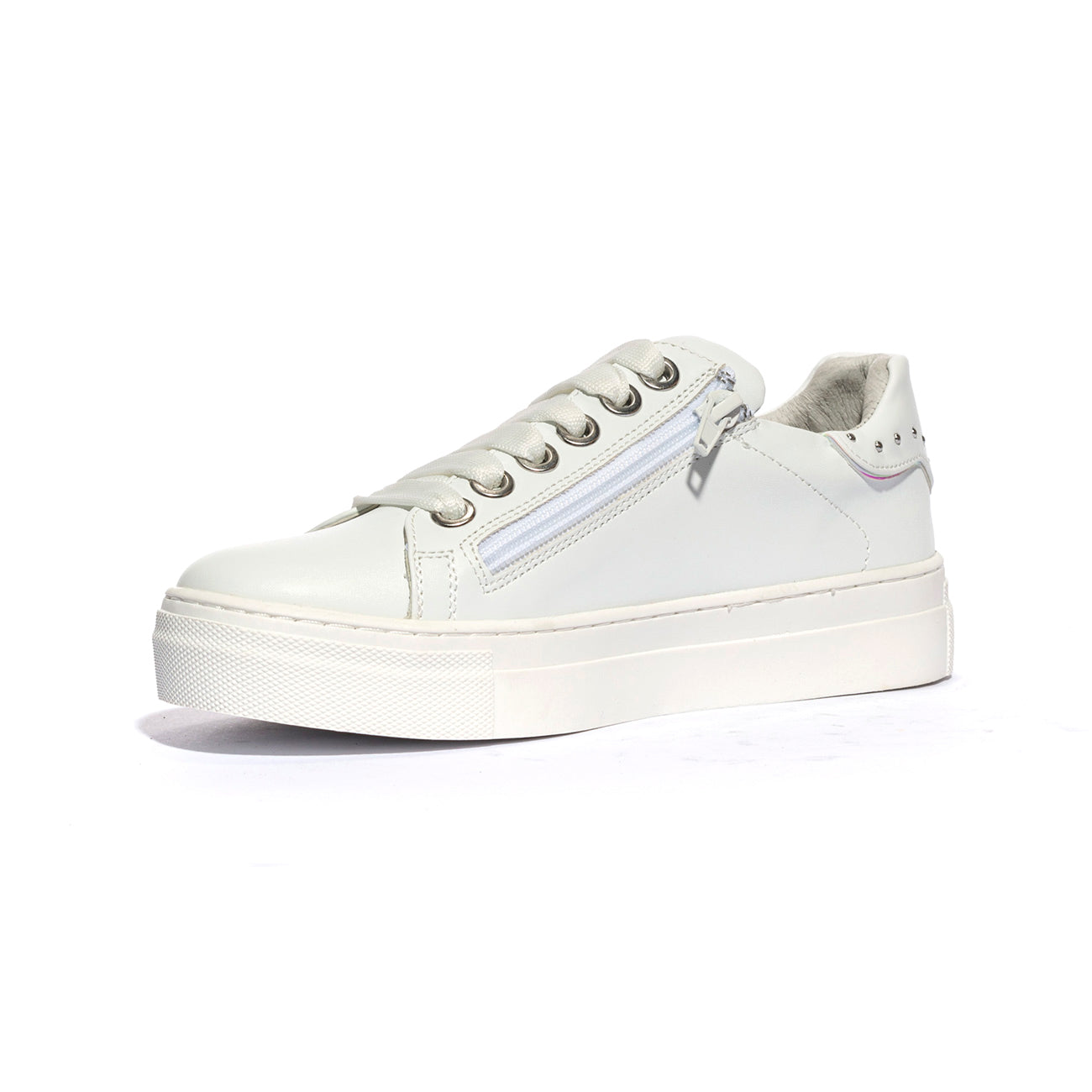 4US 41014 WHITE SILVER Sneakers Bambina 