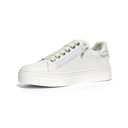 4US 41014 WHITE SILVER Sneakers Bambina 