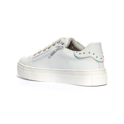 4US 41014 WHITE SILVER Sneakers Bambina 