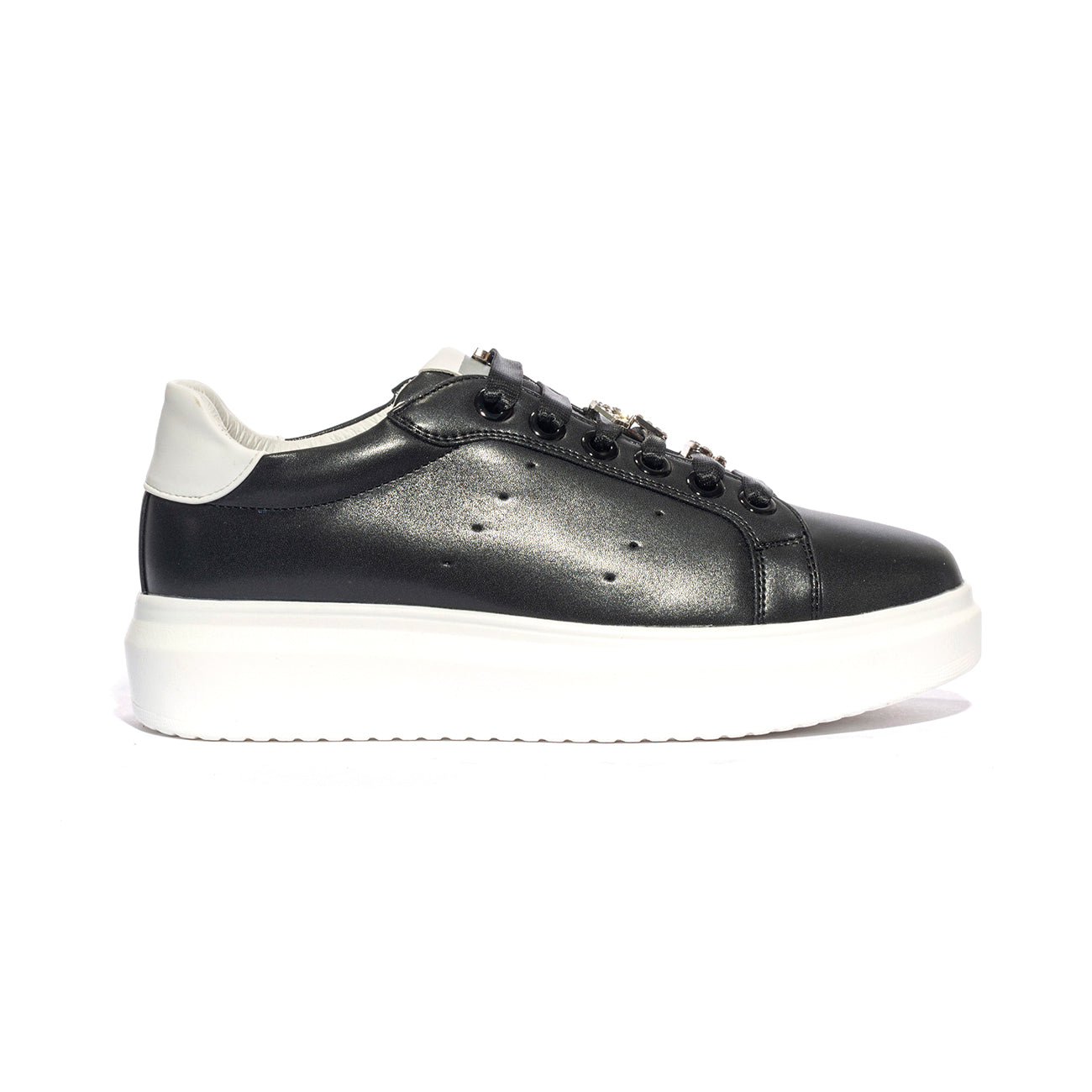 4US 42354 BLACK WHITE Sneakers Bambina 