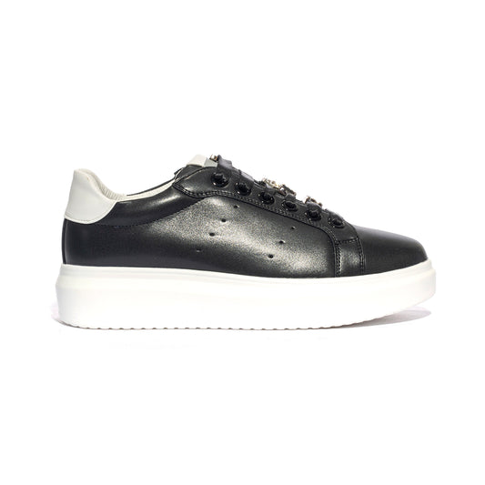 4US 42354 BLACK WHITE Sneakers Bambina 