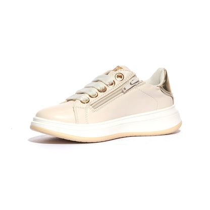 4US 42706 CREMA BEIGE GOLD Sneakers Bambina 