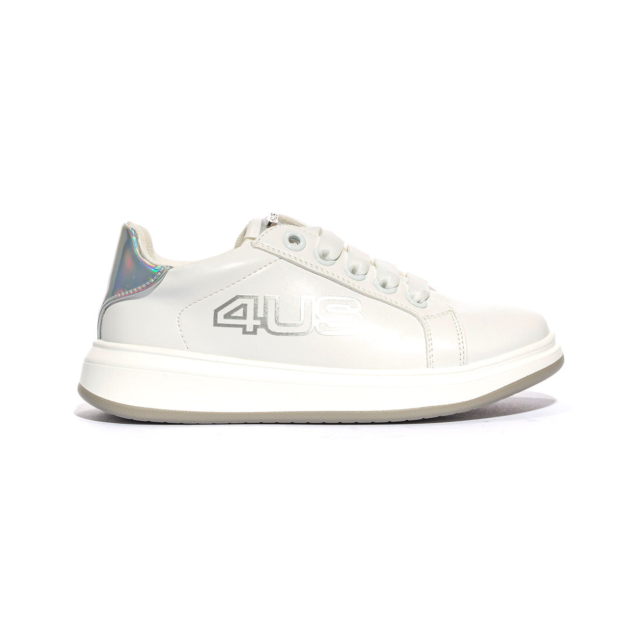 4US 42706 WHITE SILVER Sneakers Bambina 