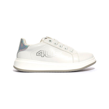 4US 42706 WHITE SILVER Sneakers Bambina 