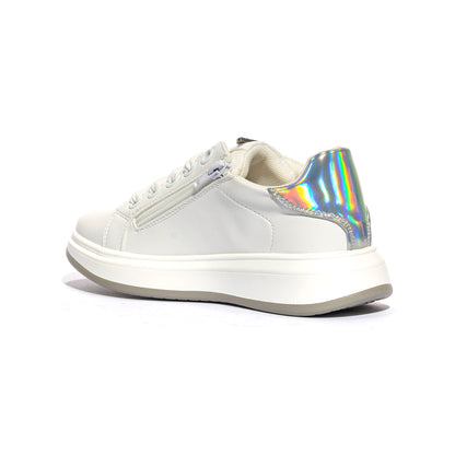 4US 42706 WHITE SILVER Sneakers Bambina 