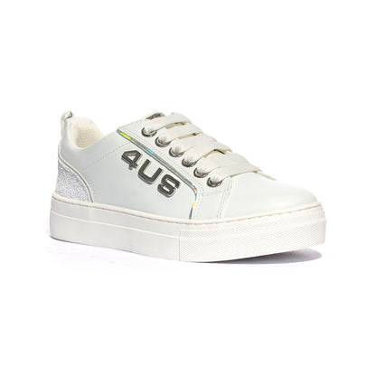 4US 42741 WHITE SILVER Sneakers Bambina 
