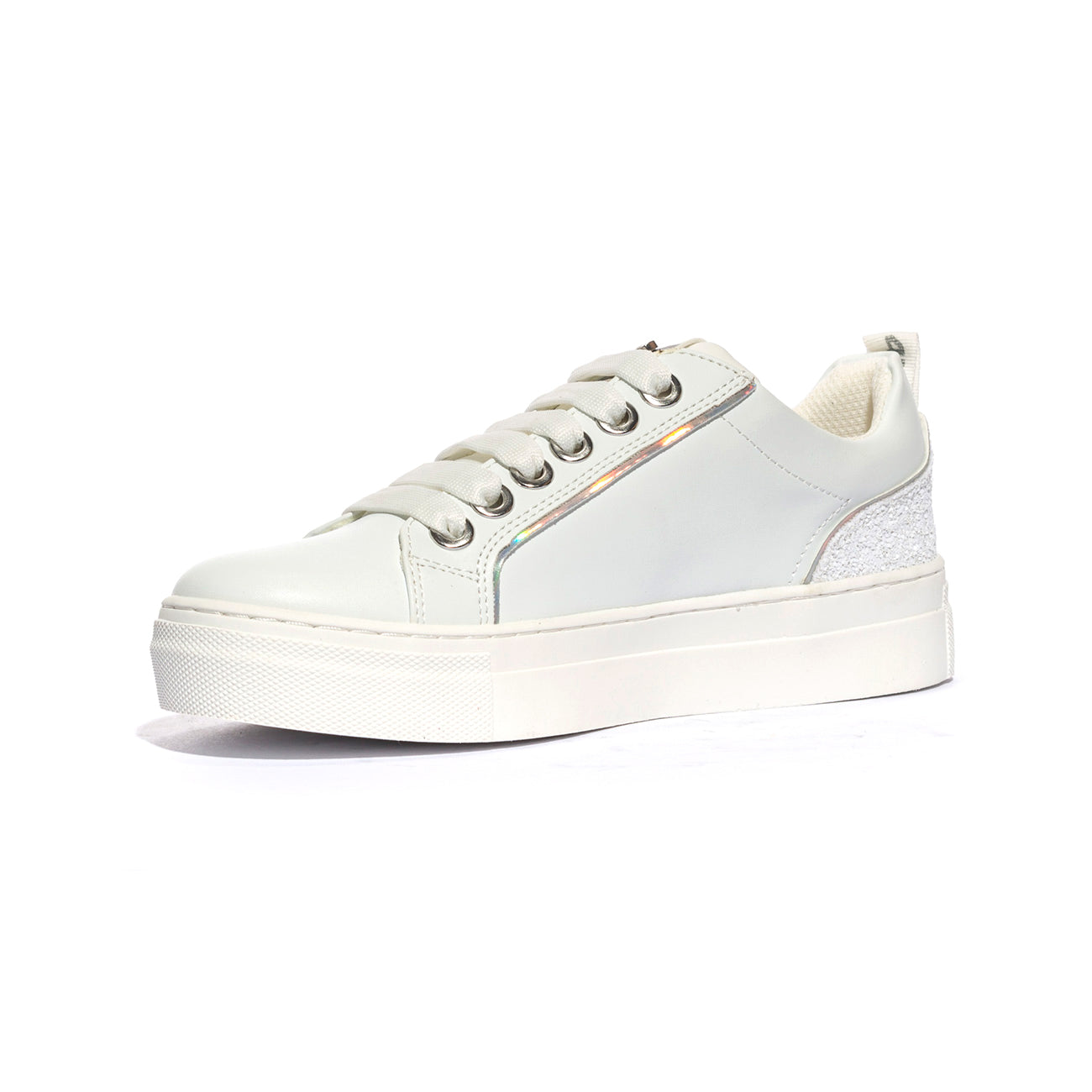 4US 42741 WHITE SILVER Sneakers Bambina 