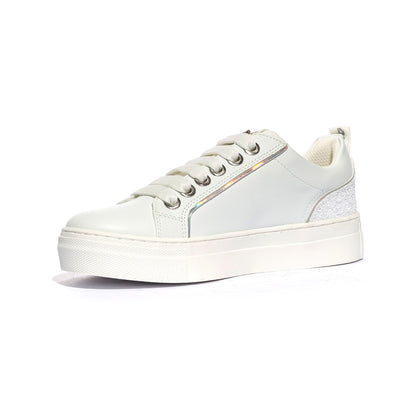 4US 42741 WHITE SILVER Sneakers Bambina 