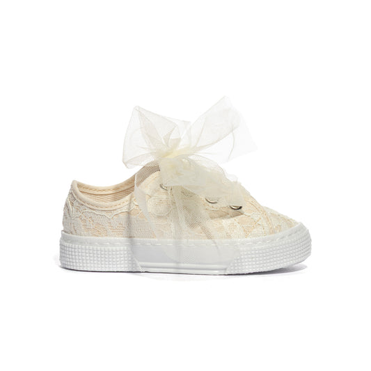 DXO 105 PIZZO ECRU Sneakers Bambina 