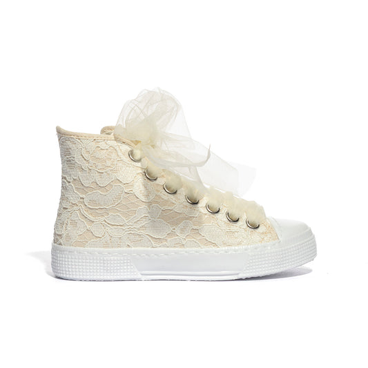 DXO C88 PIZZO ECRU Sneakers Bambina 