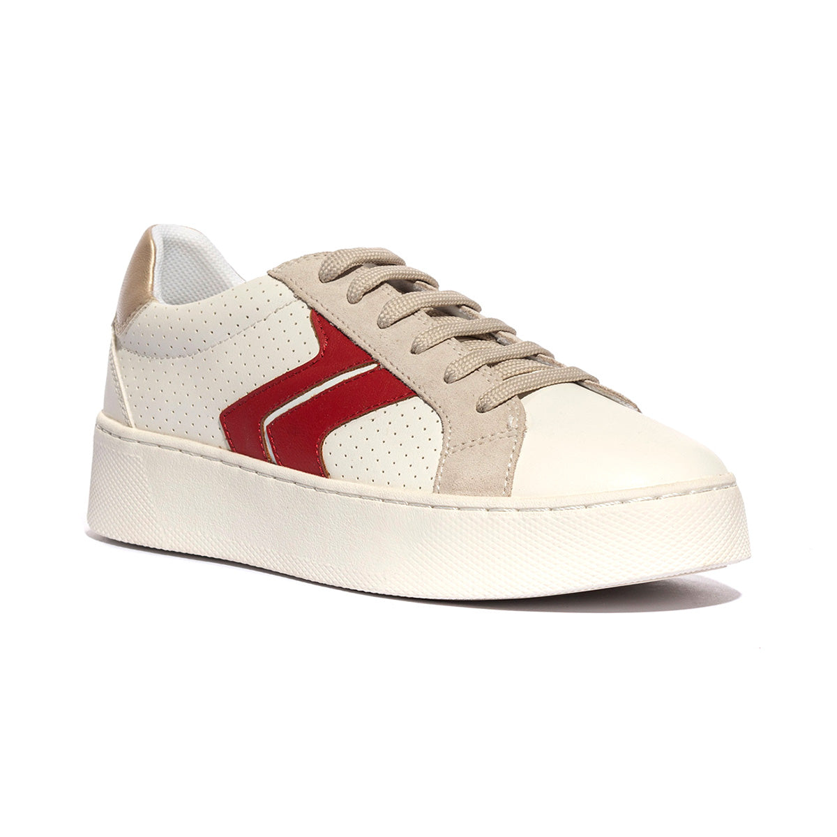 GEOX D45QXA 5422 OPTICWHITE RED C1064 Sneakers Donna 