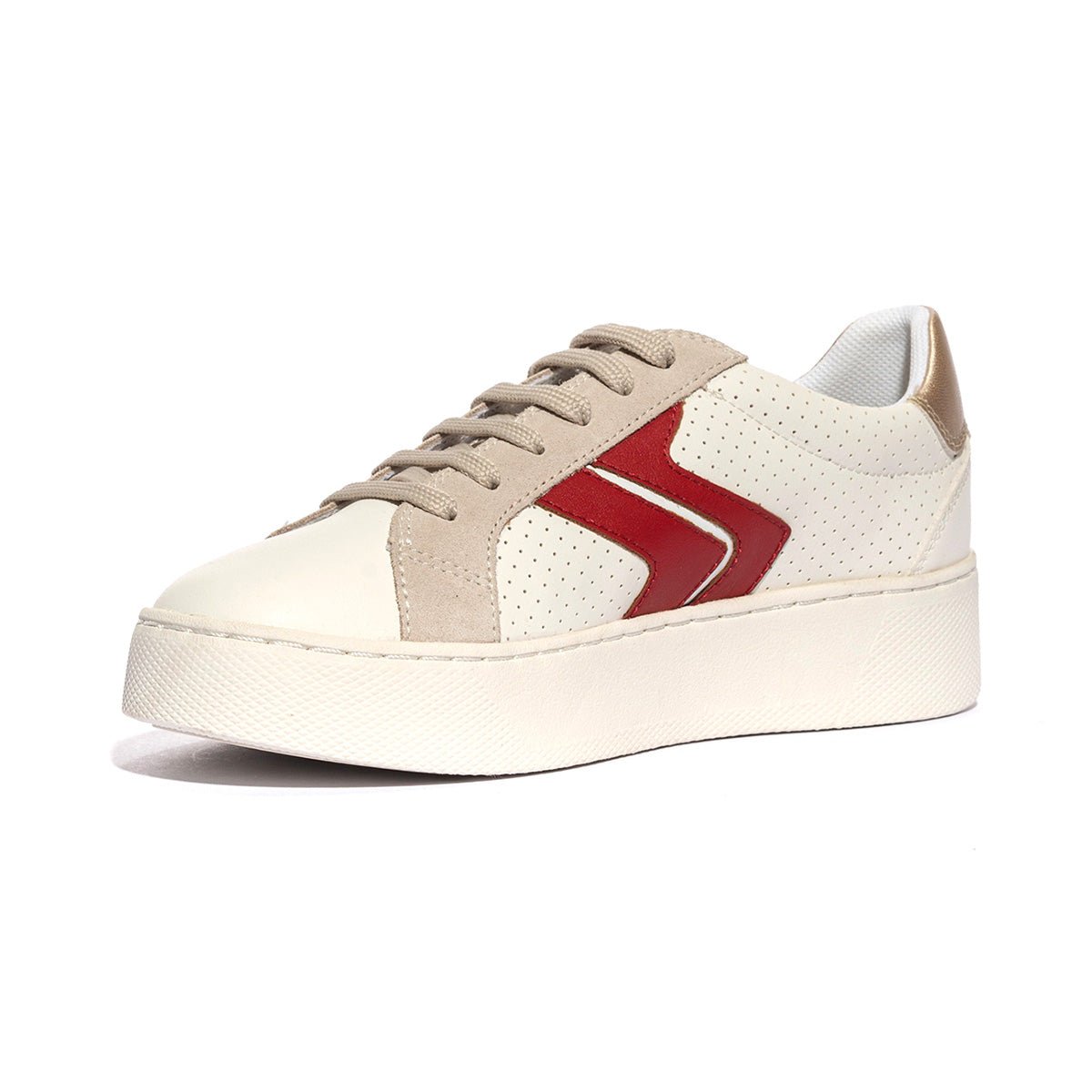 GEOX D45QXA 5422 OPTICWHITE RED C1064 Sneakers Donna 